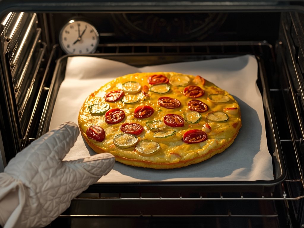 A baking sheet with paella spread out in a thin