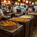 A bustling dim sum restaurant in San Francisco's Chinatown, with