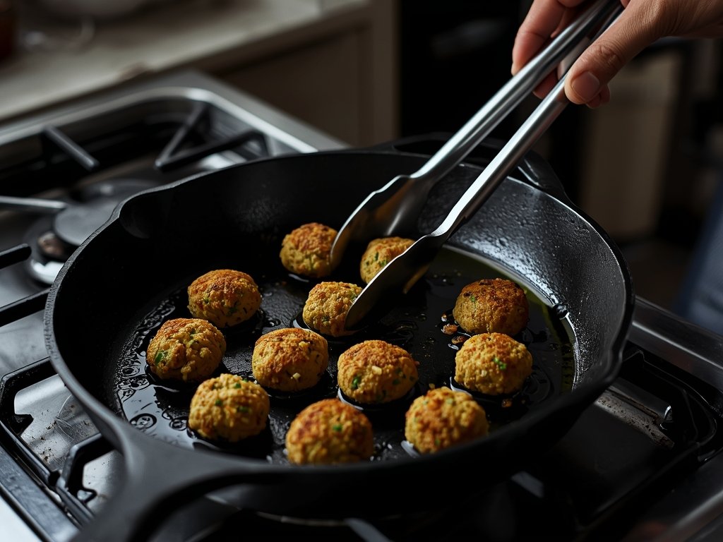 A cast-iron skillet on a stovetop in a cozy Brooklyn