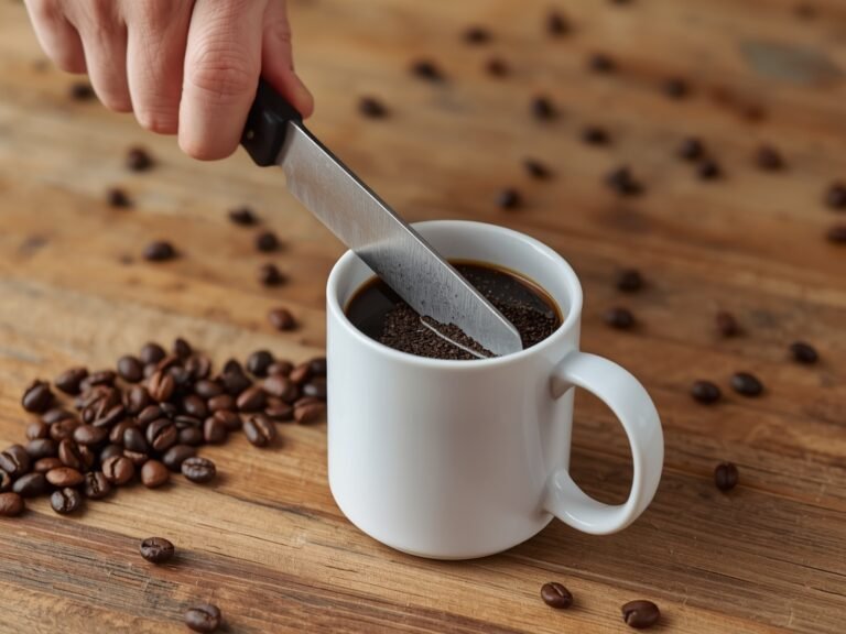 A close-up of a hand sharpening a kitchen knife using