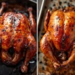 A close-up of a perfectly roasted duck with crispy golden