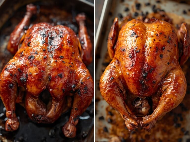A close-up of a perfectly roasted duck with crispy golden