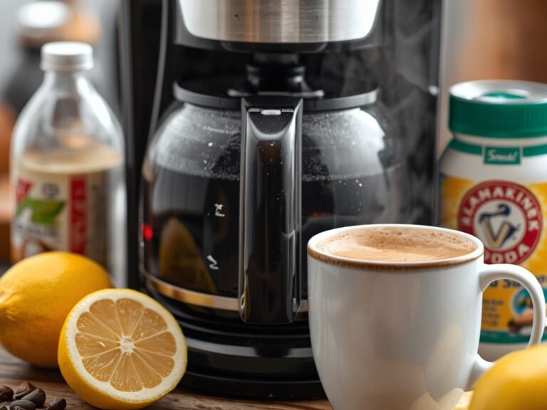 A close-up of a sparkling clean coffee maker with a