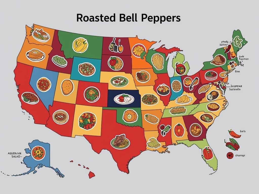 A colorful map of the United States with icons representing