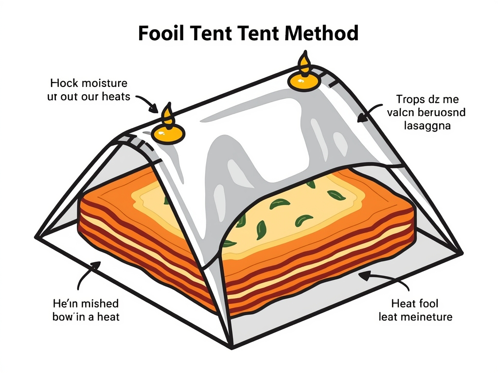 A diagram illustrating the foil tent method, showing how it