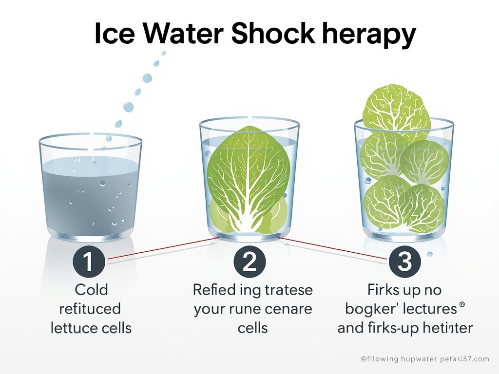 A diagram illustrating the process of ice water shock therapy,