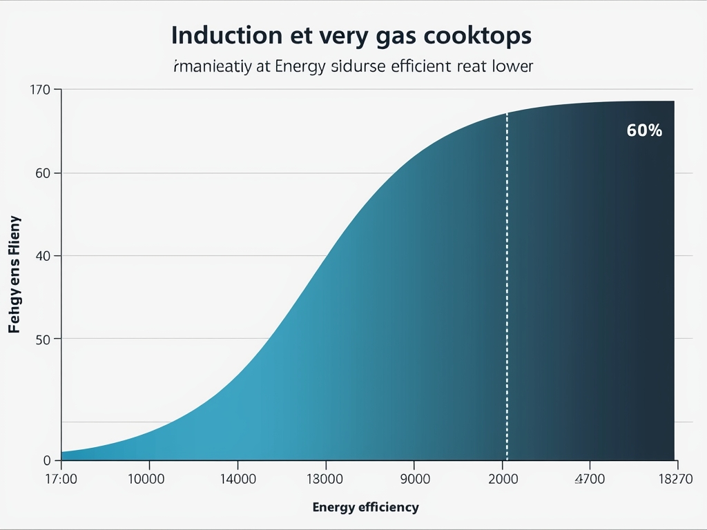 A graph comparing the energy efficiency of induction and gas