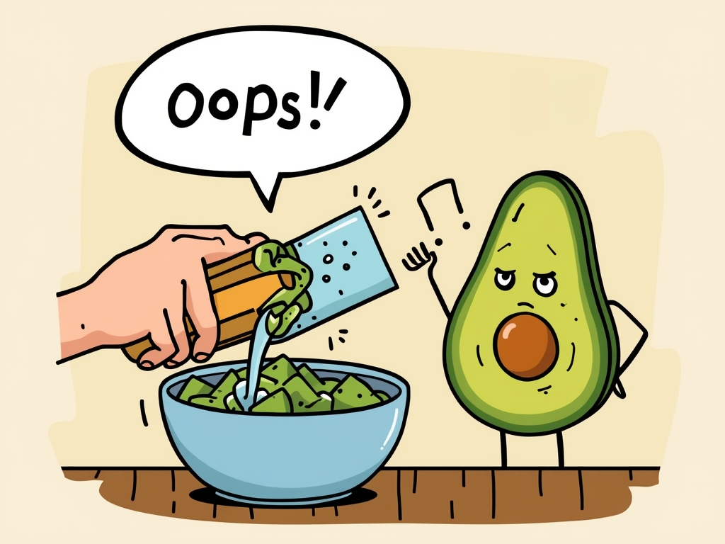 A humorous illustration showing a person accidentally mixing the water