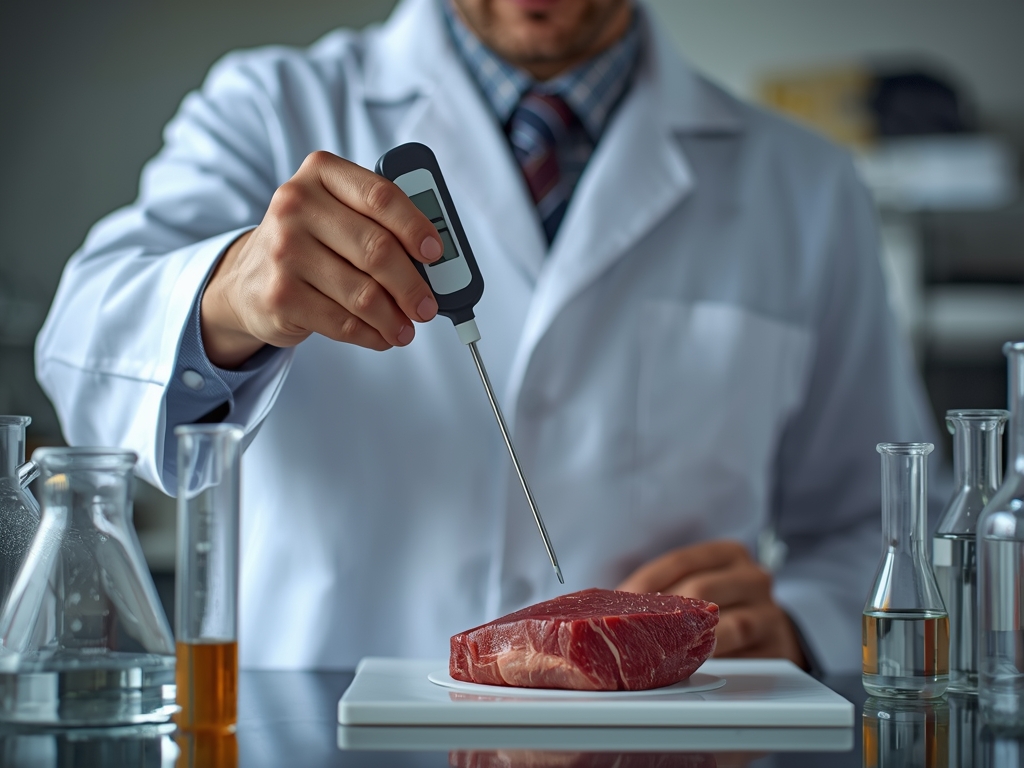 A laboratory setting with a scientist in a white coat