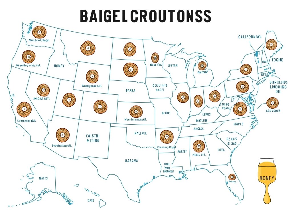 A map of the United States with small illustrations of