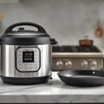 A modern kitchen counter with a sleek, stainless steel Instant