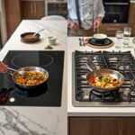 A modern kitchen with a sleek induction cooktop and a