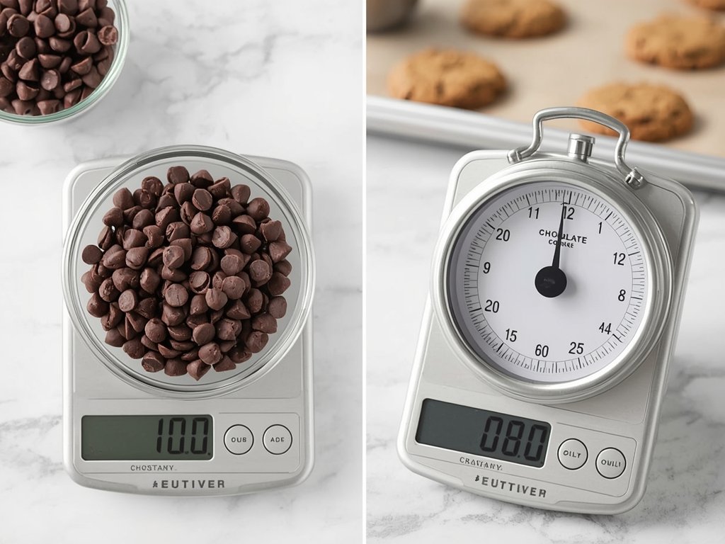 A side-by-side comparison of a digital scale and an analog