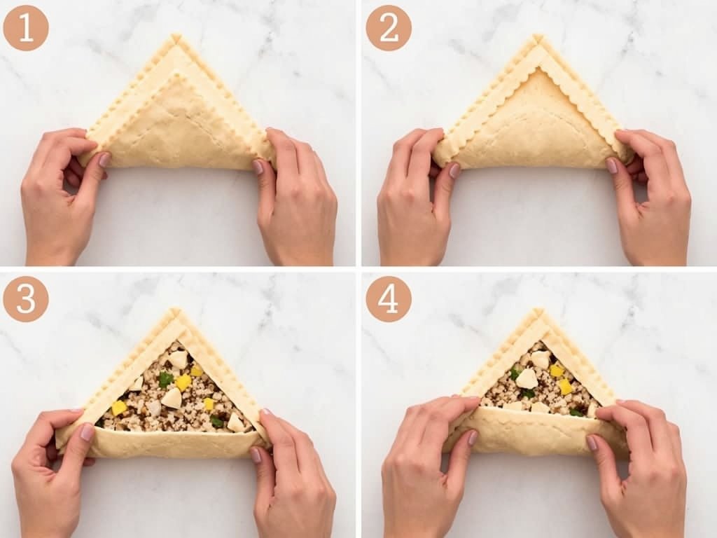 A step-by-step visual guide showing the process of filling and