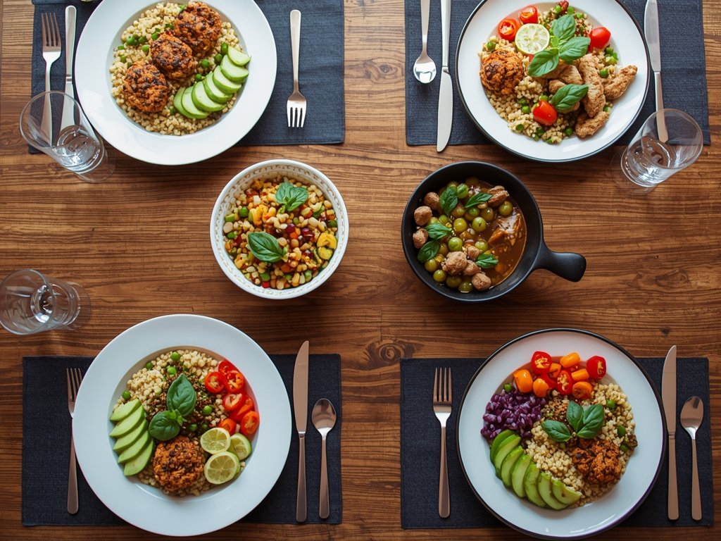 A table setting with quinoa-based dishes suitable for various special