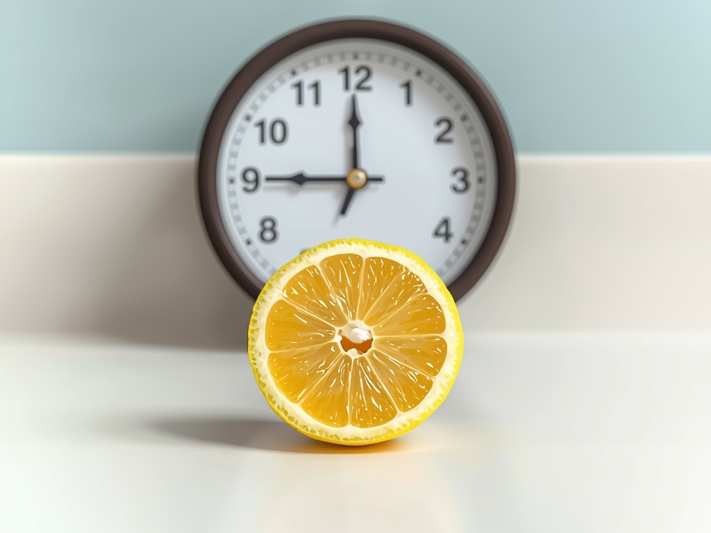 A time-lapse illustration showing a lemon half gradually drying out