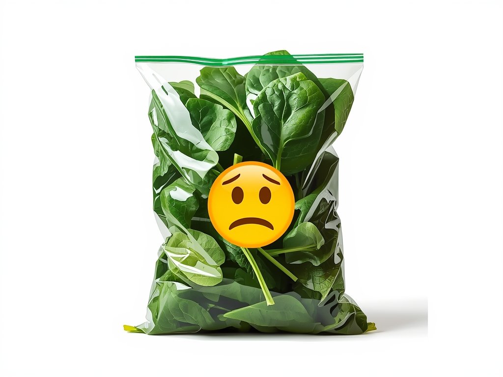 A time-lapse of a bag of spinach going from fresh