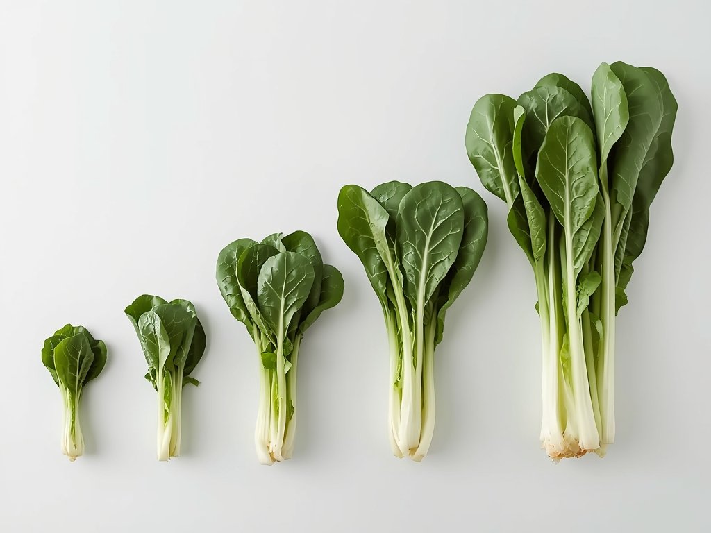 A time-lapse photo series showing a bunch of spinach gradually
