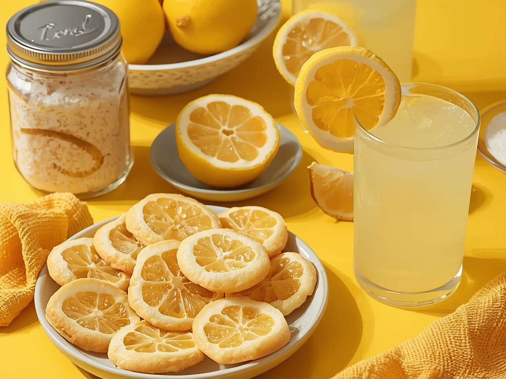 A vibrant, colorful spread of dishes made with dried lemons: