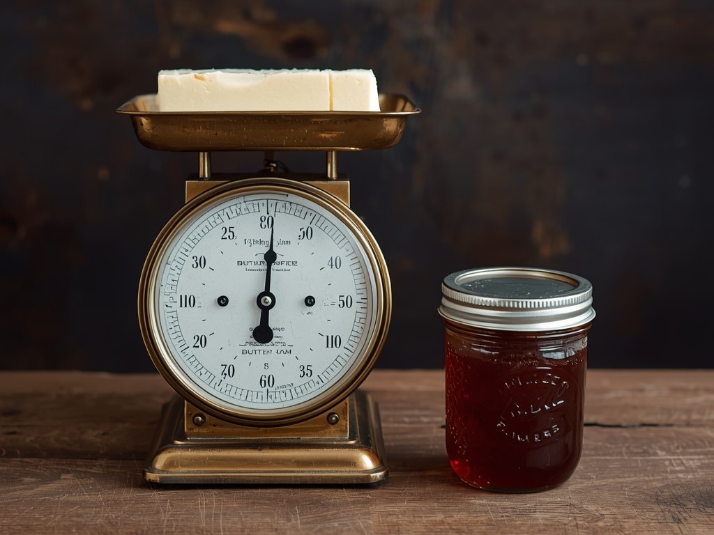 A vintage analog scale with a brass finish, displaying a