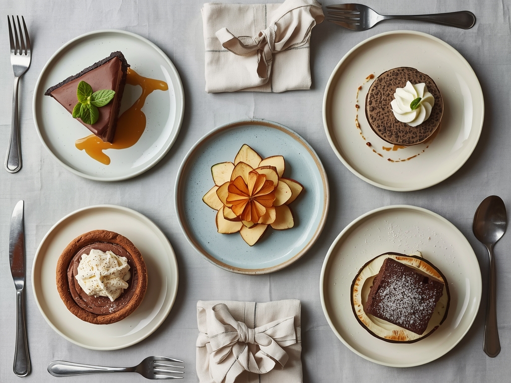 A beautifully styled serving scene with each of the five