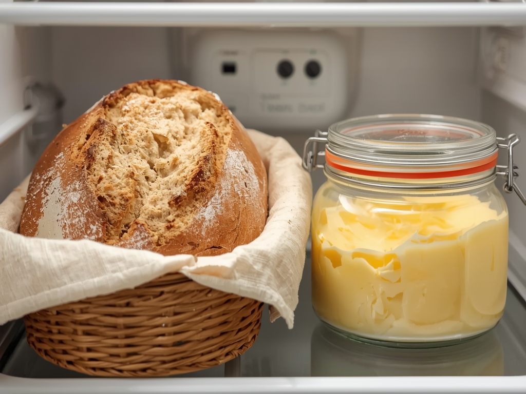A leftover slice of sourdough bread wrapped in beeswax cloth,