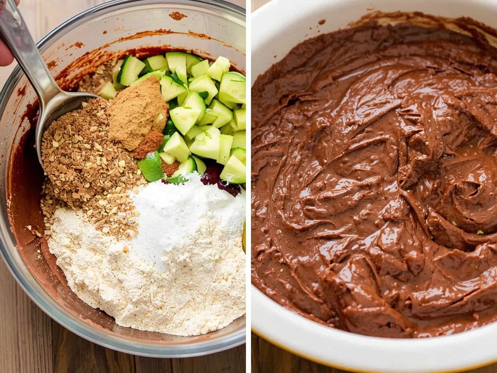 A mixing bowl filled with almond flour, cocoa powder, grated