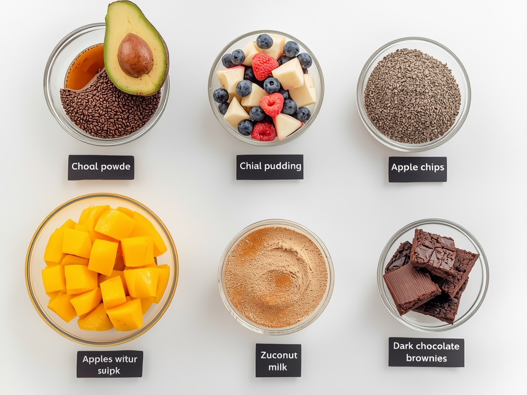 A neatly arranged flat-lay of all the raw ingredients used