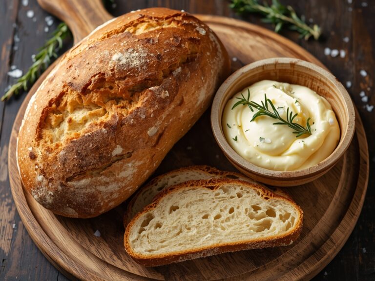 High-quality, visually stunning, hero-style professional photography: A rustic, artisanal sourdough