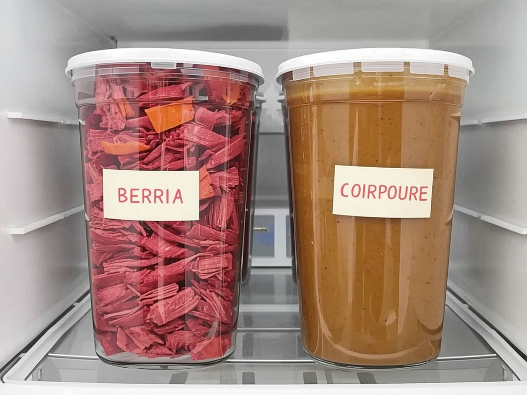 STORAGE — The shredded birria beef and consommé in separate